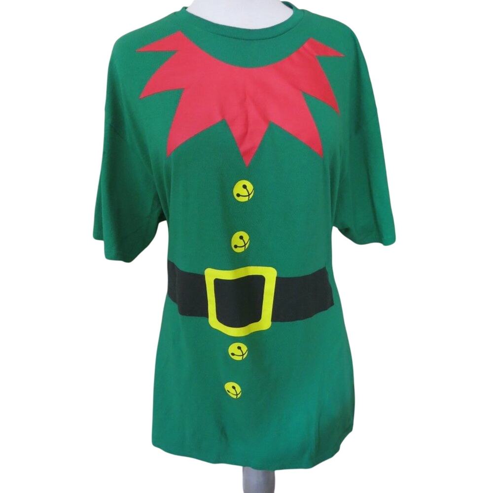 Ugly Christmas Elf/Santas Helper Shirt Size XL Adult T Shirt Green Party Winter